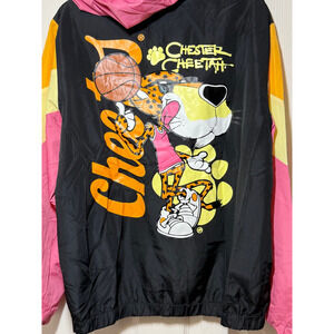 Cheetos Chester Cheetah Colorblock Windbreaker Hooded Jacket Size Small